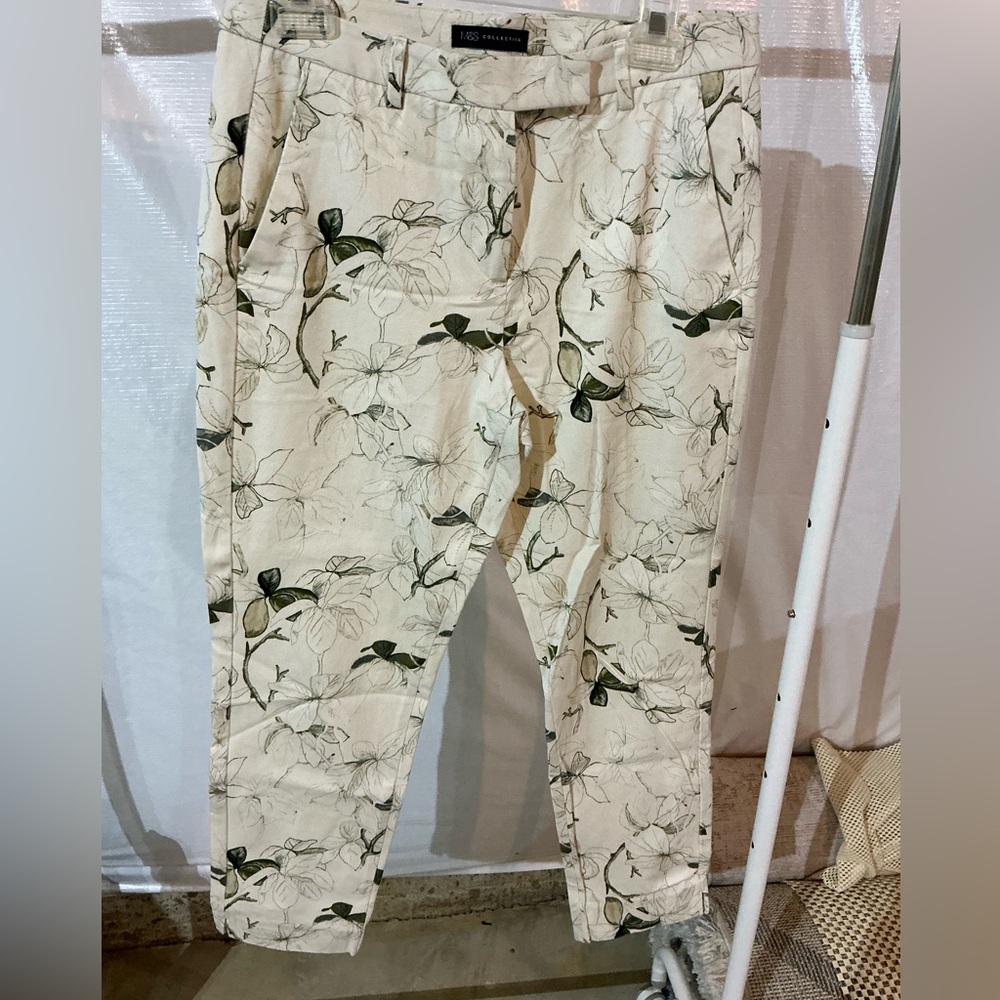 M&S Tapered Floral Pants - to ankle